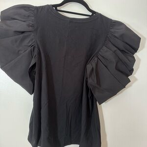 Express Black Puff Sleeve Blouse